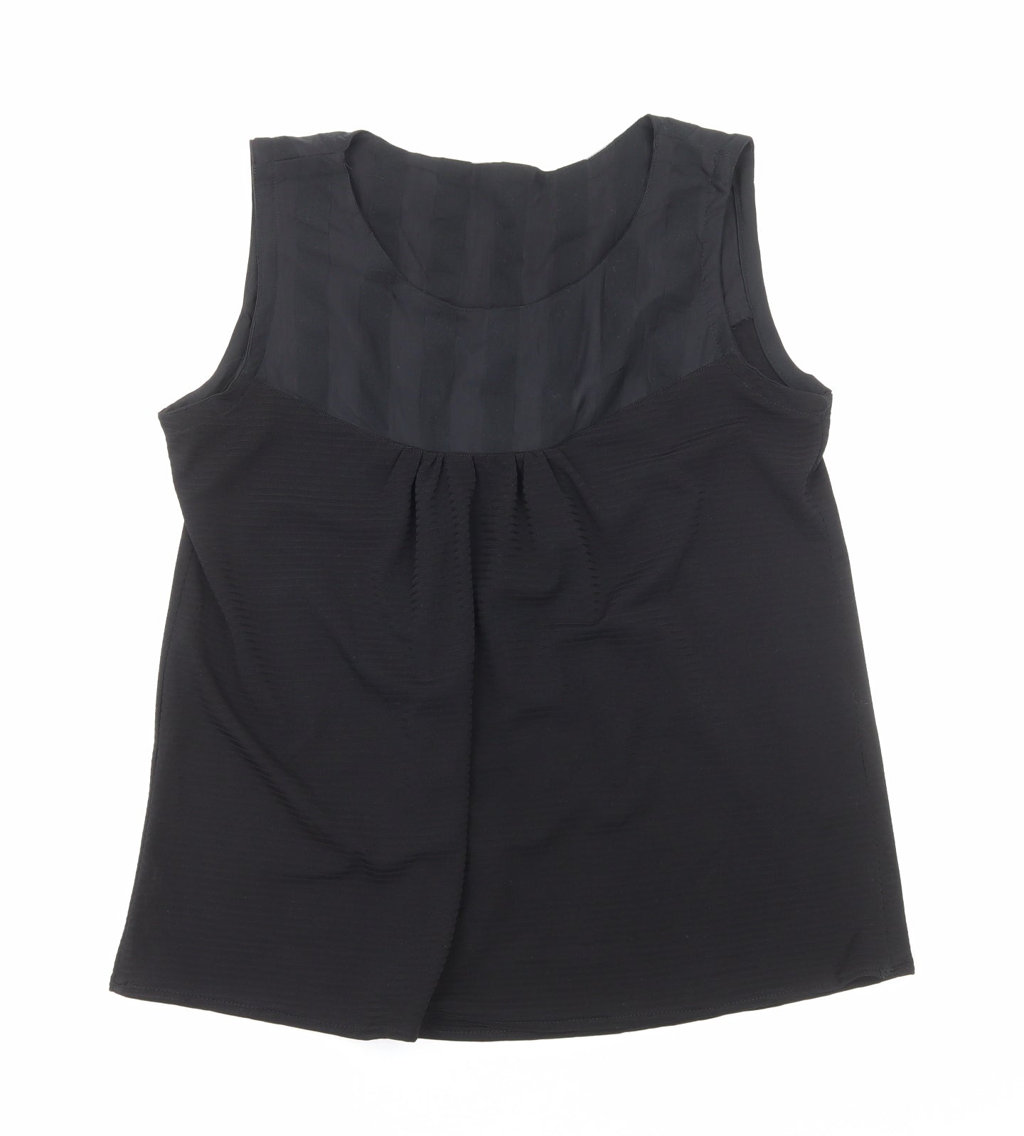 Preworn Womens Black Polyester Basic Tank Size M Round Neck
