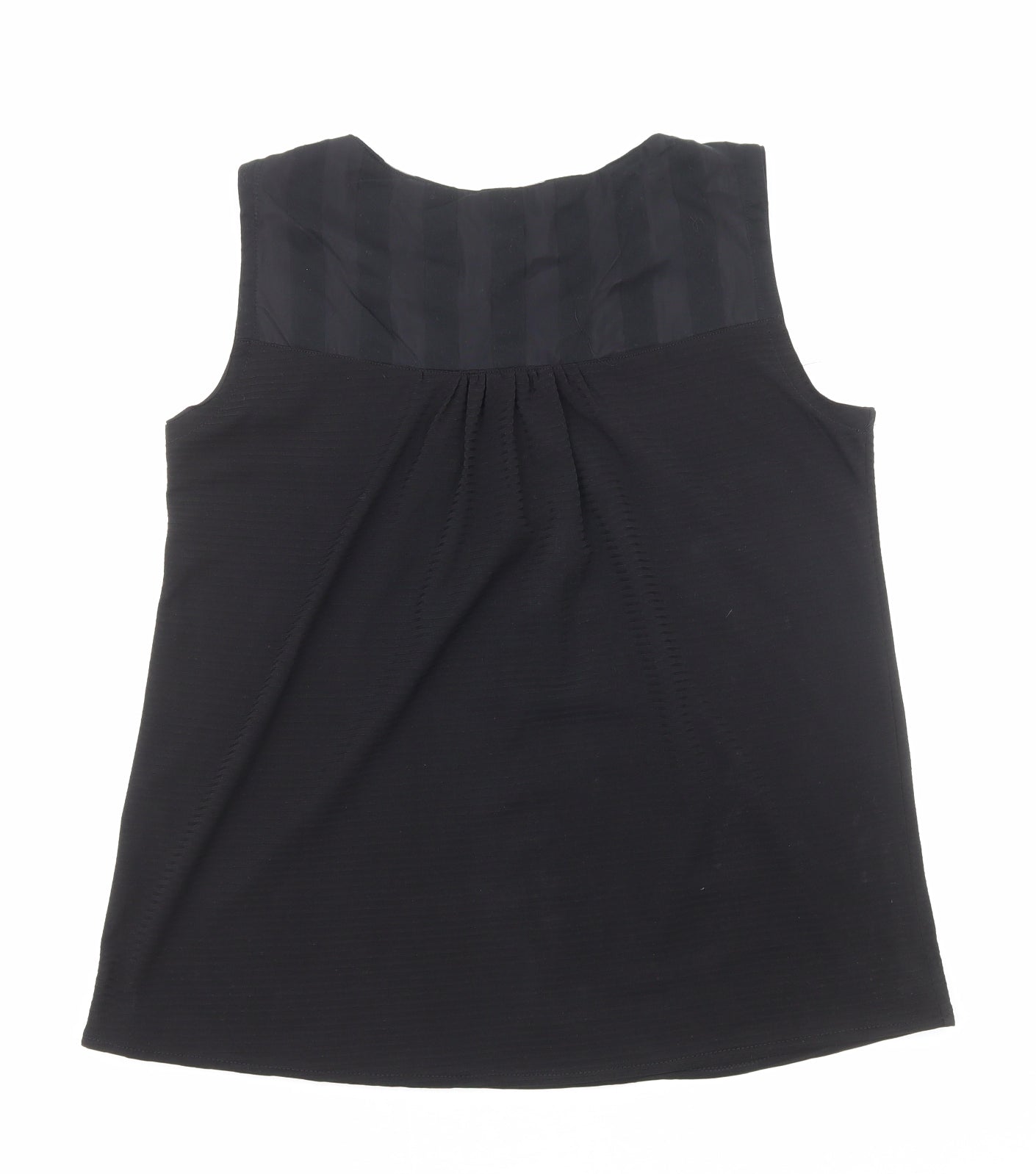 Preworn Womens Black Polyester Basic Tank Size M Round Neck