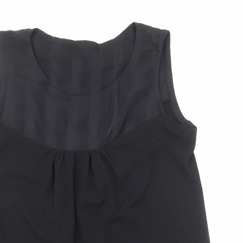Preworn Womens Black Polyester Basic Tank Size M Round Neck