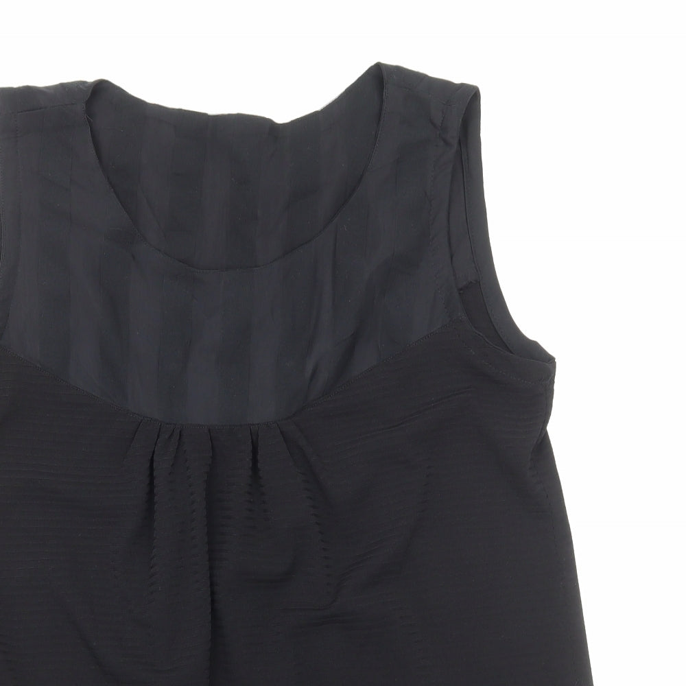 Preworn Womens Black Polyester Basic Tank Size M Round Neck