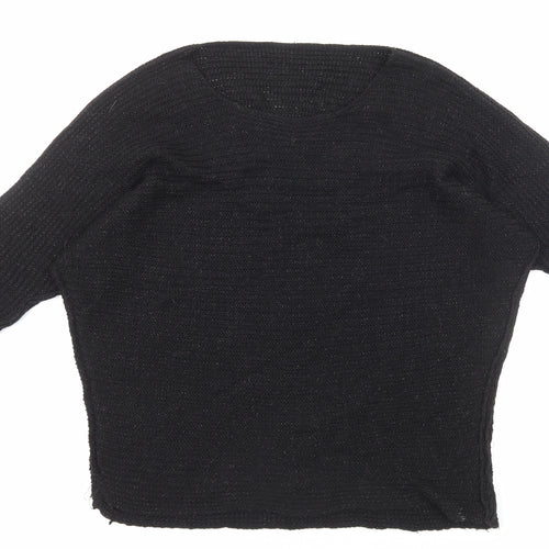 Preworn Womens Black Round Neck Acrylic Pullover Jumper Size M