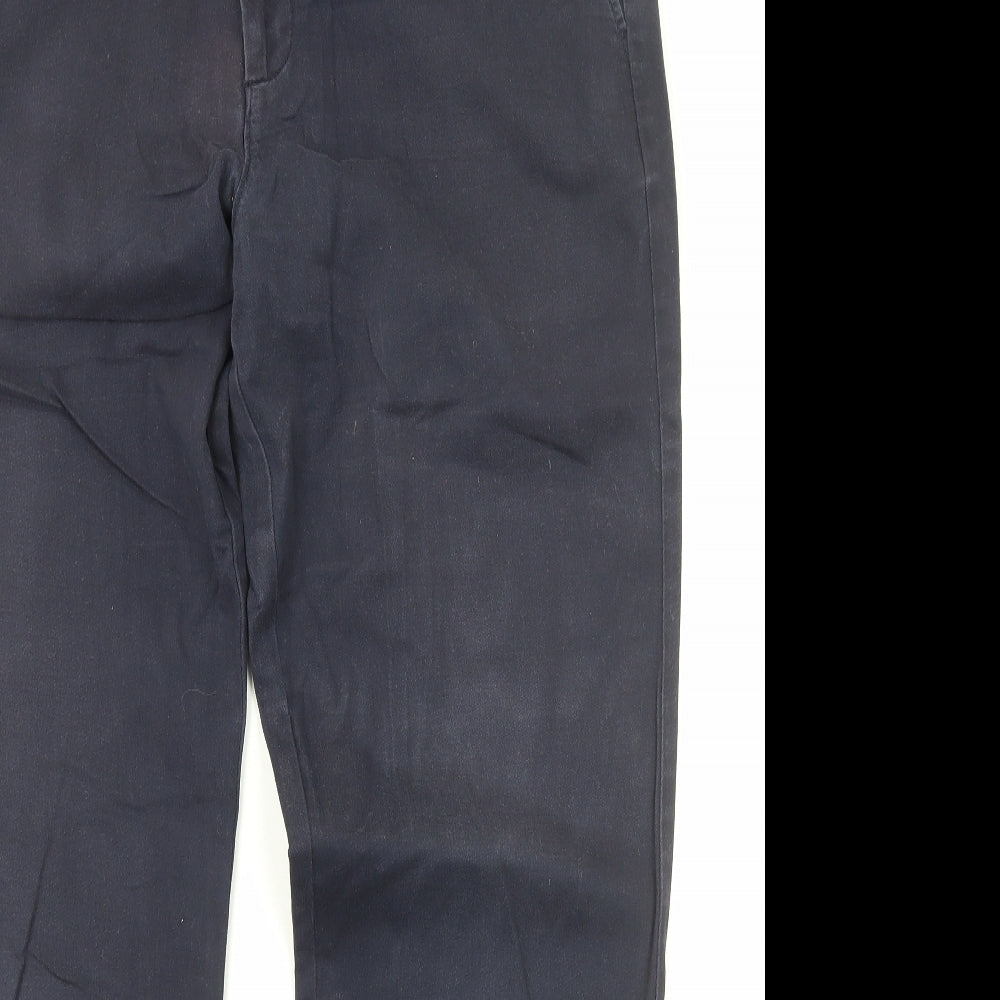 TU Mens Blue Cotton Chino Trousers Size 38 in L32 in Regular Zip