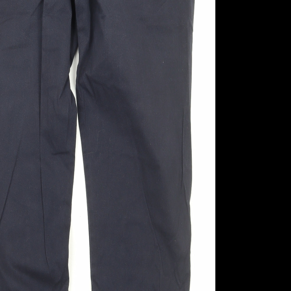 TU Mens Blue Cotton Chino Trousers Size 38 in L32 in Regular Zip