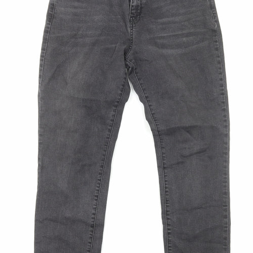 Lab Dip Womens Black Cotton Straight Jeans Size 12 Regular Zip