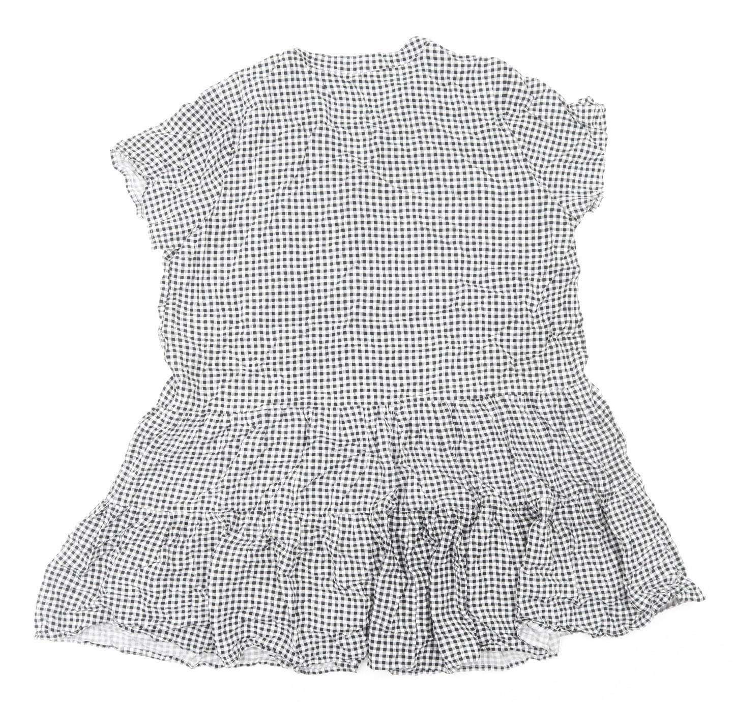 Apricot Womens Black Check Viscose Trapeze & Swing Size 16 V-Neck Pullover