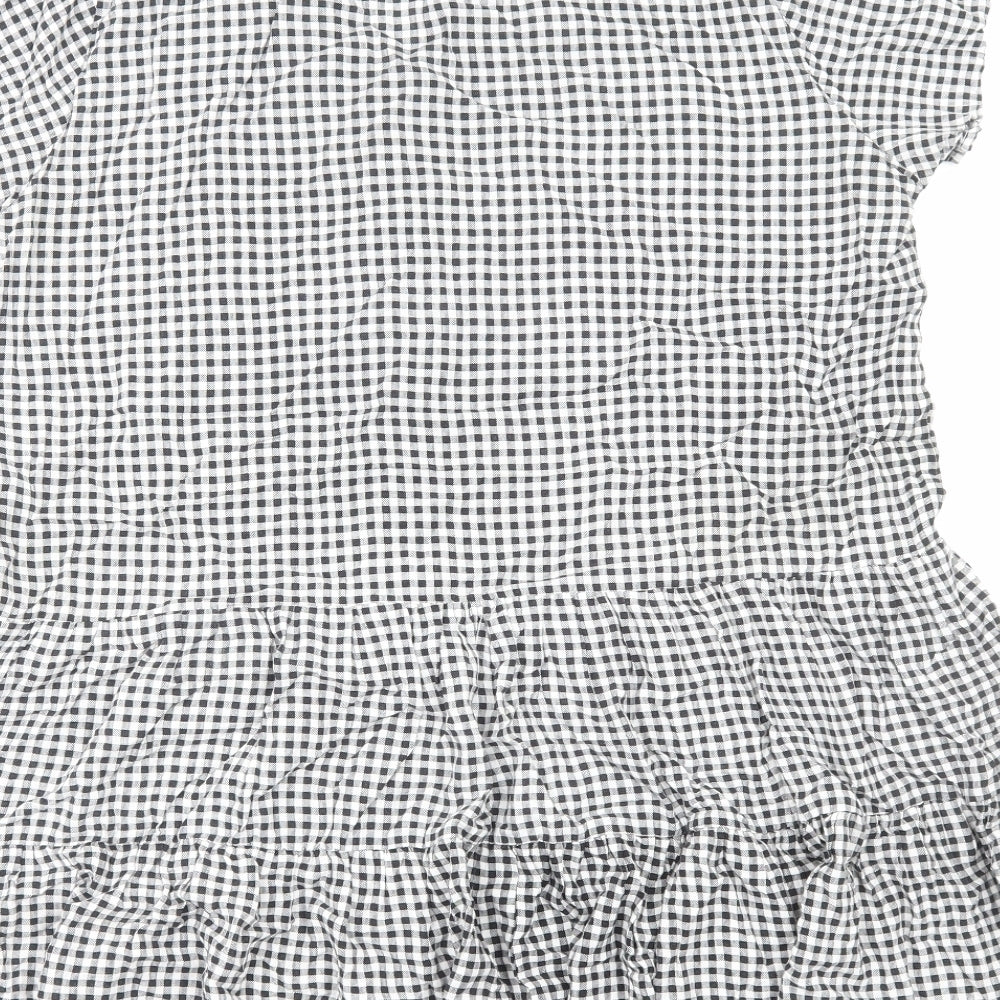 Apricot Womens Black Check Viscose Trapeze & Swing Size 16 V-Neck Pullover