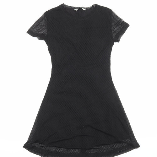 Stradivarius Womens Black Polyester Fit & Flare Size S Round Neck Pullover