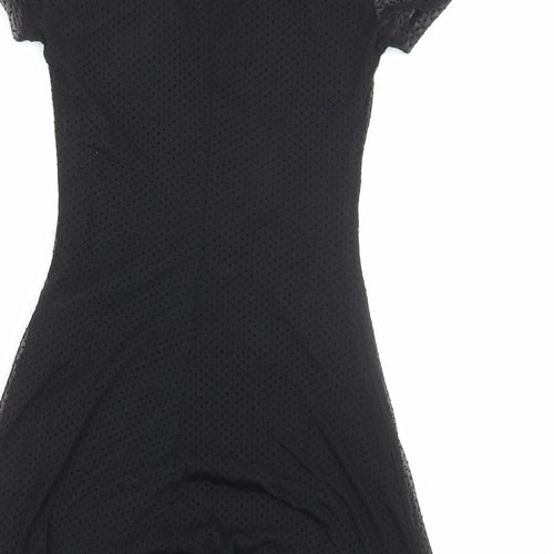 Stradivarius Womens Black Polyester Fit & Flare Size S Round Neck Pullover