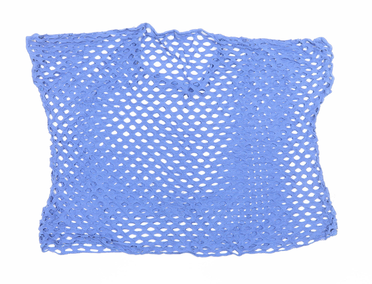 Preworn Womens Blue Viscose Cropped T-Shirt Size M Round Neck