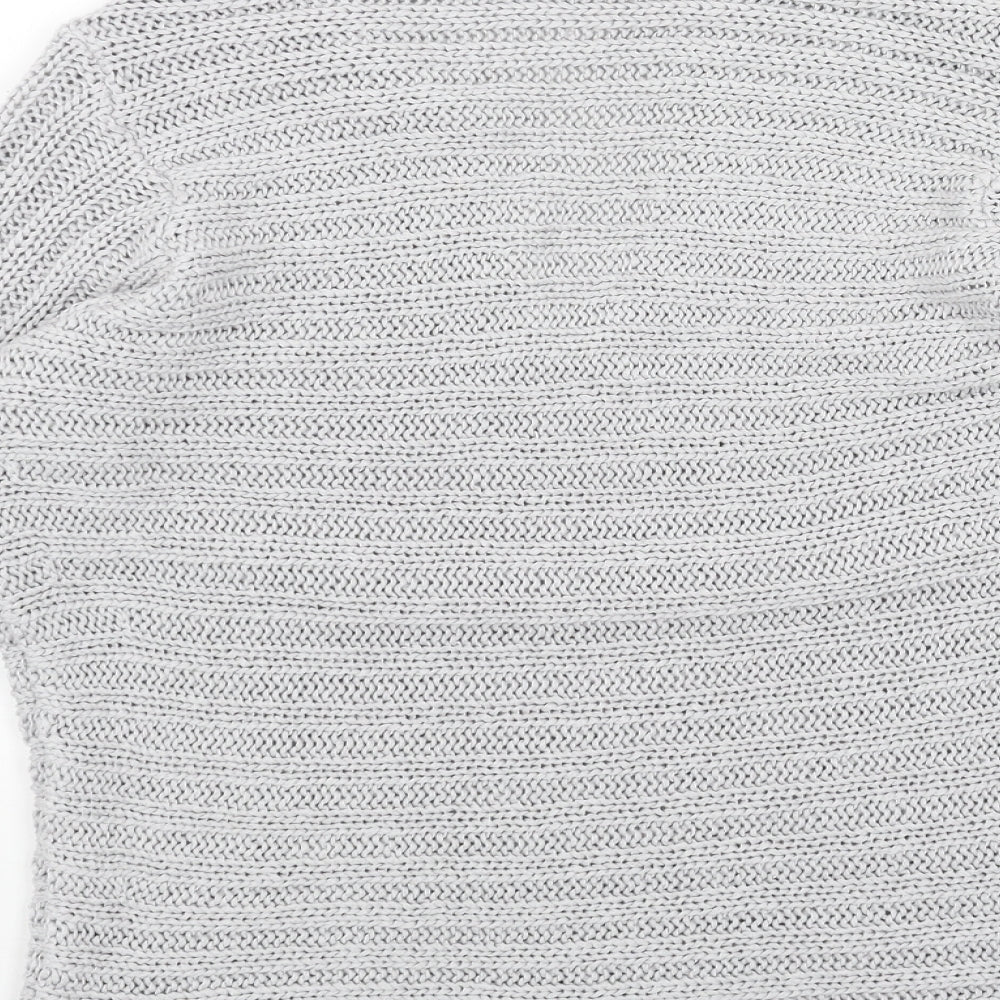 Marks and Spencer Womens Grey V-Neck Cotton Pullover Jumper Size M