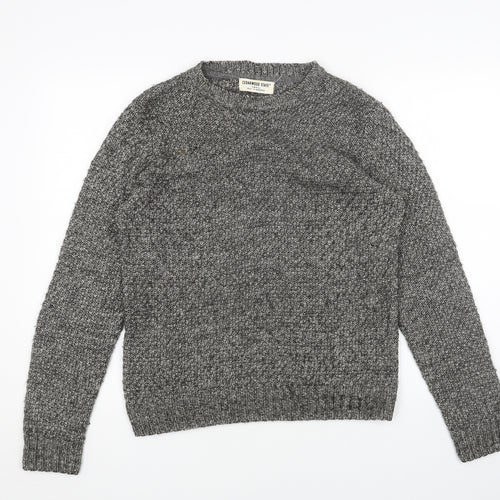 Cedar Wood State Womens Grey Round Neck Acrylic Pullover Jumper Size S