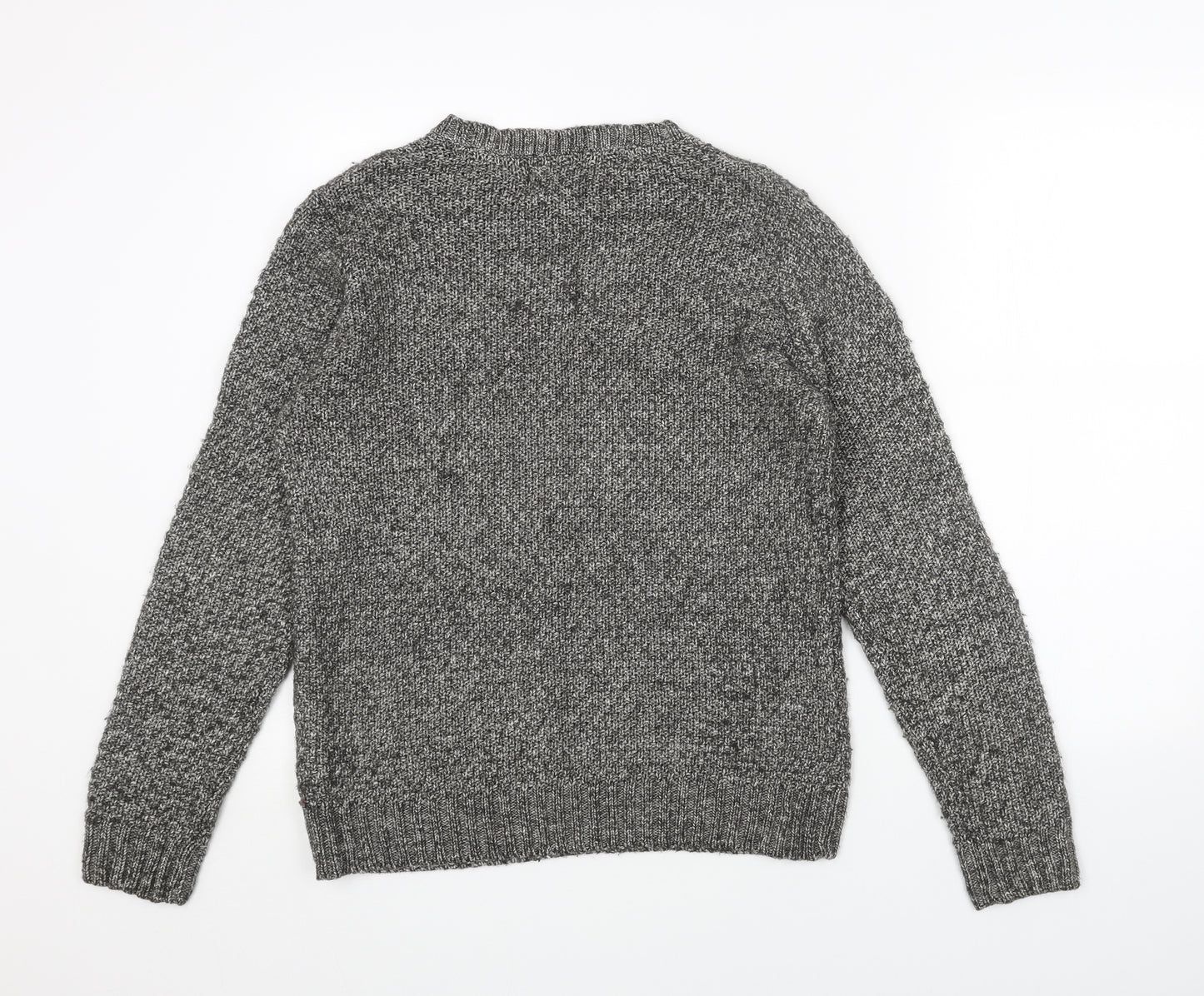 Cedar Wood State Womens Grey Round Neck Acrylic Pullover Jumper Size S