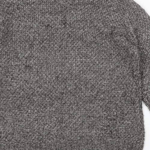 Cedar Wood State Womens Grey Round Neck Acrylic Pullover Jumper Size S
