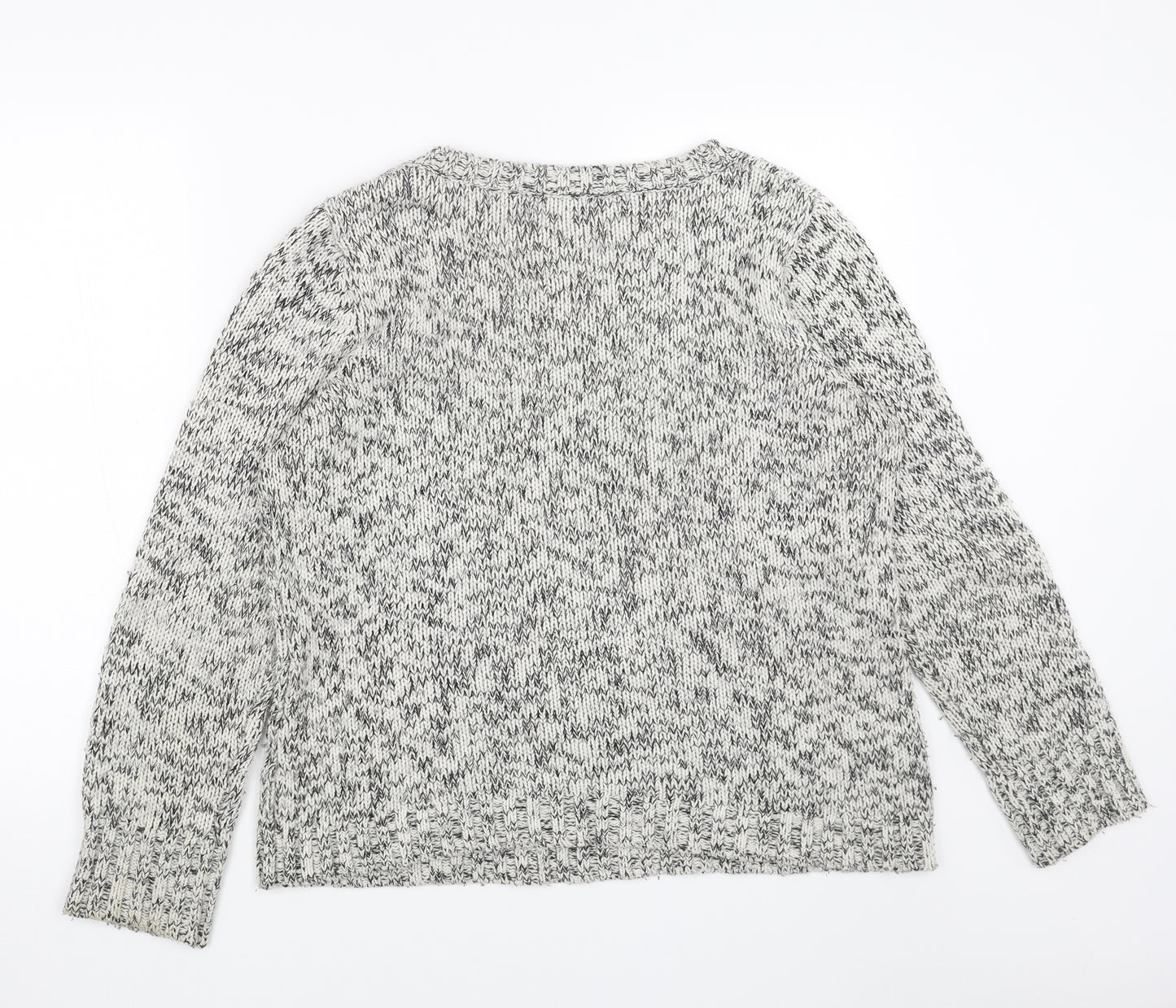 George Womens Grey Scoop Neck Acrylic Pullover Jumper Size 14 - Hearts