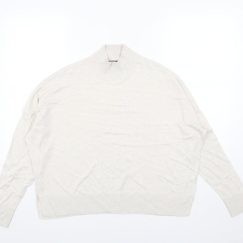 French Connection Womens Beige Mock Neck Acrylic Pullover Jumper Size XS