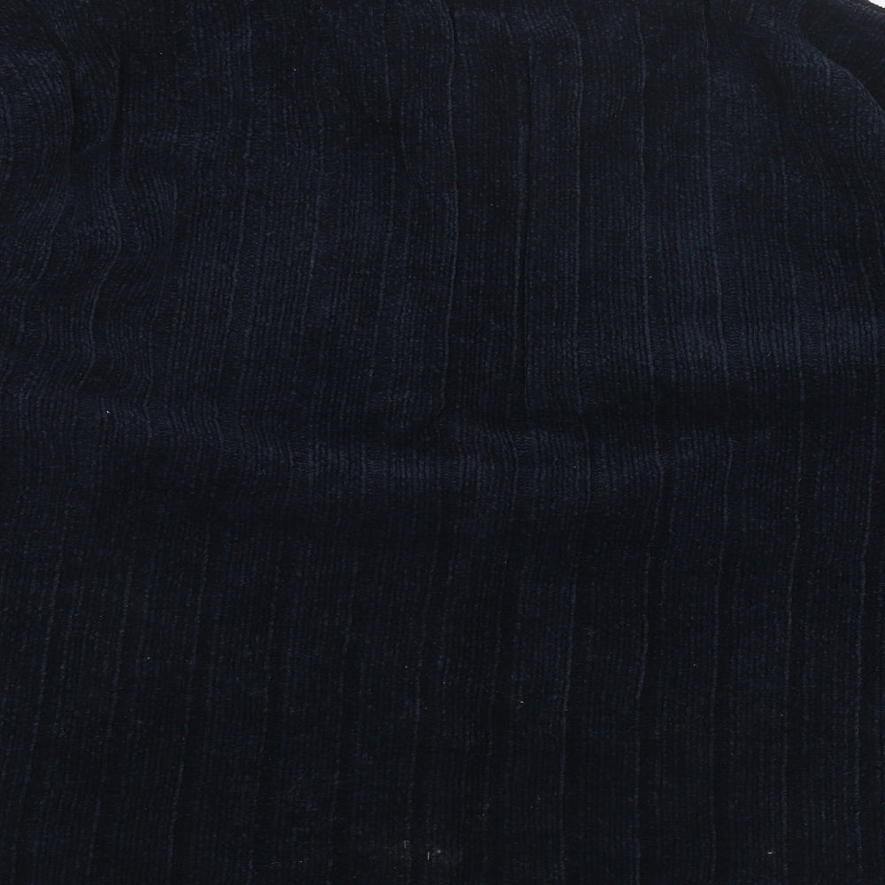 Cedar Wood State Mens Blue V-Neck Polyester Pullover Jumper Size M Long Sleeve
