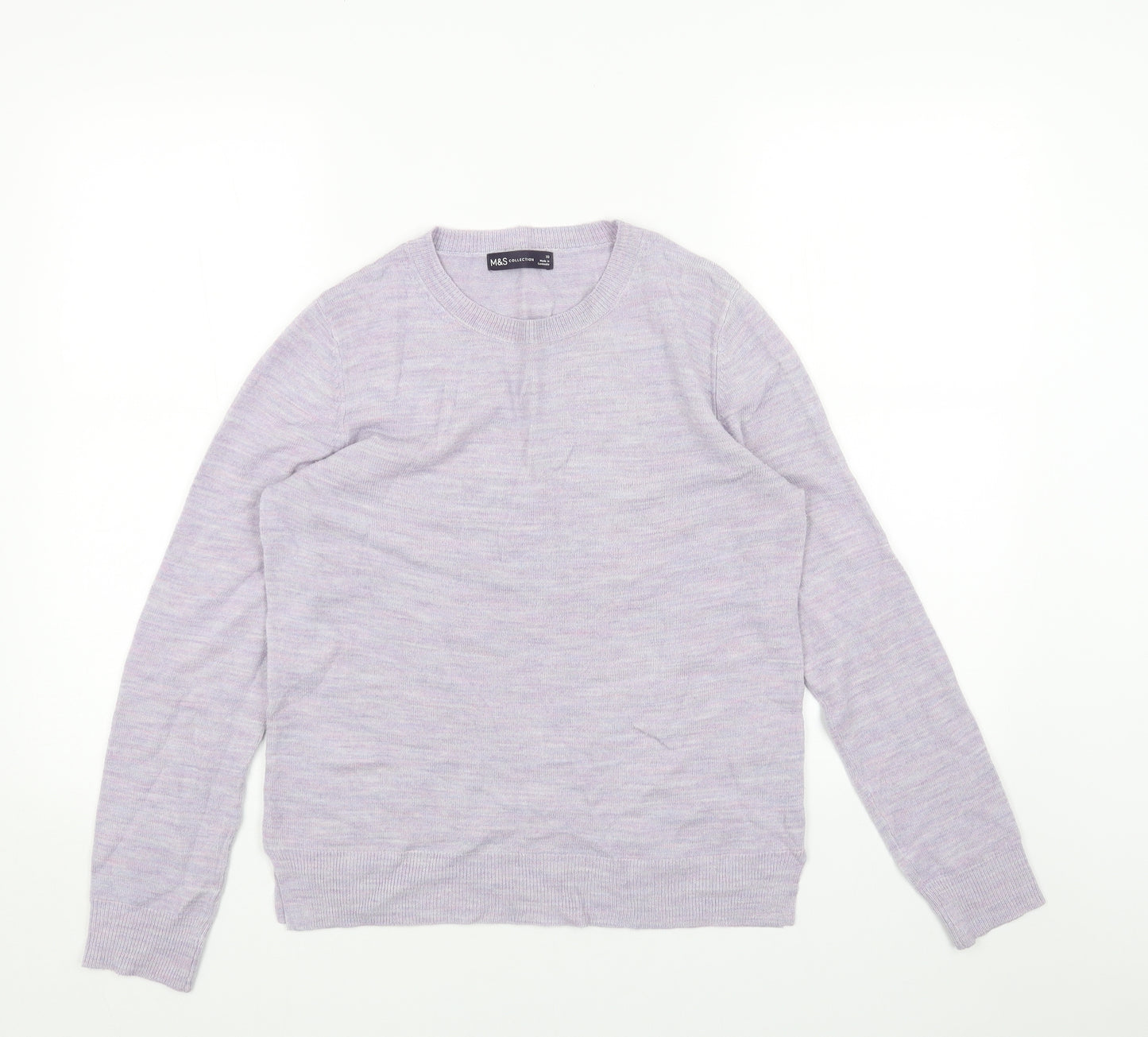 Marks and Spencer Womens Purple Scoop Neck Acrylic Pullover Jumper Size 10