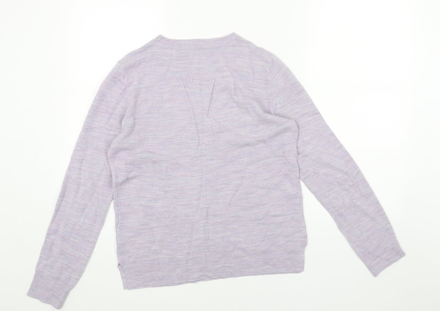 Marks and Spencer Womens Purple Scoop Neck Acrylic Pullover Jumper Size 10