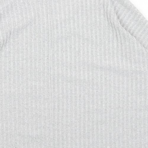 New Look Womens Grey V-Neck Polyester Pullover Jumper Size S
