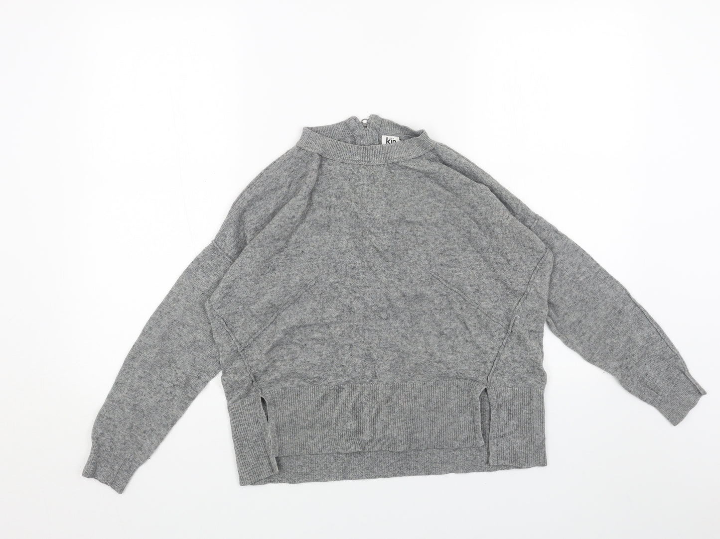 John Lewis Womens Grey Scoop Neck Acrylic Pullover Jumper Size S - Box Fit