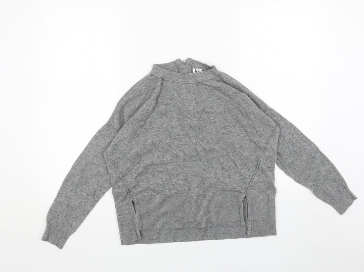 John Lewis Womens Grey Scoop Neck Acrylic Pullover Jumper Size S - Box Fit