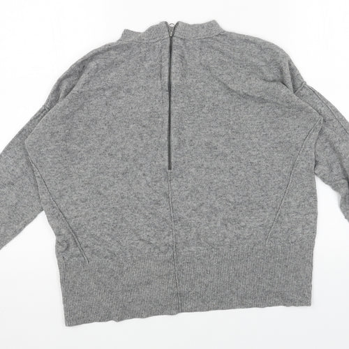 John Lewis Womens Grey Scoop Neck Acrylic Pullover Jumper Size S - Box Fit