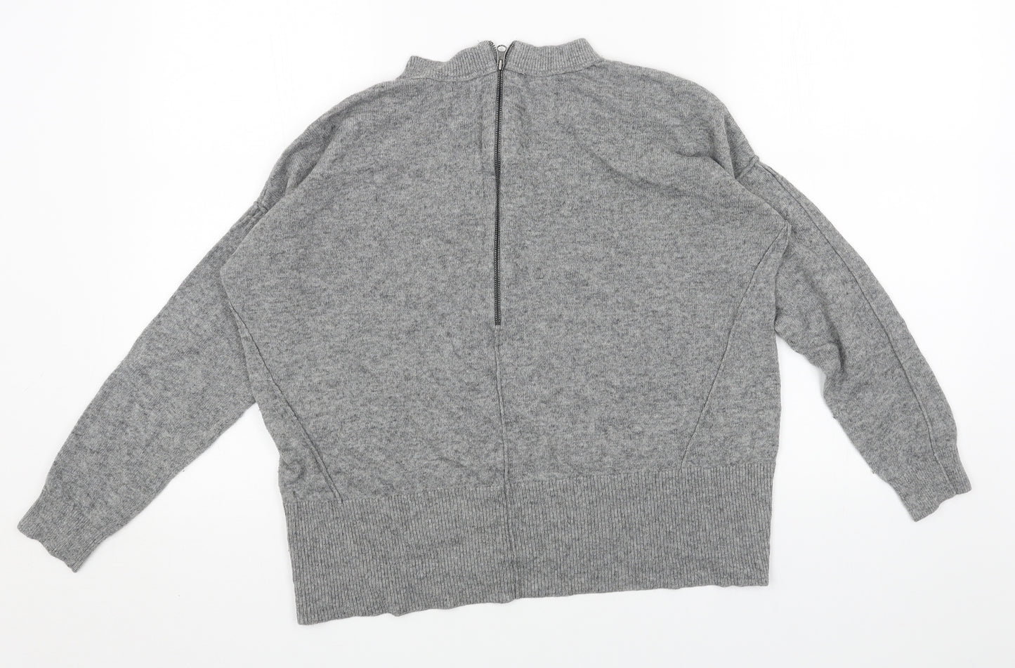 John Lewis Womens Grey Scoop Neck Acrylic Pullover Jumper Size S - Box Fit