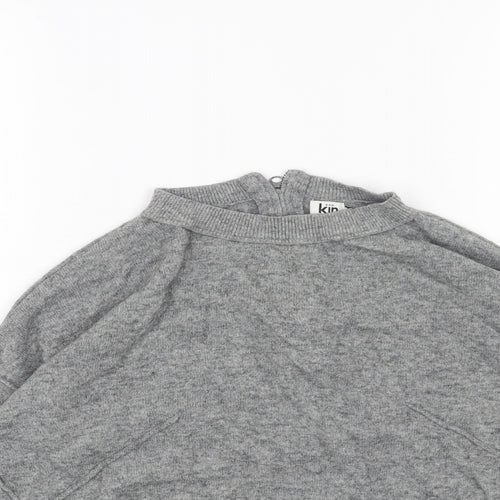 John Lewis Womens Grey Scoop Neck Acrylic Pullover Jumper Size S - Box Fit