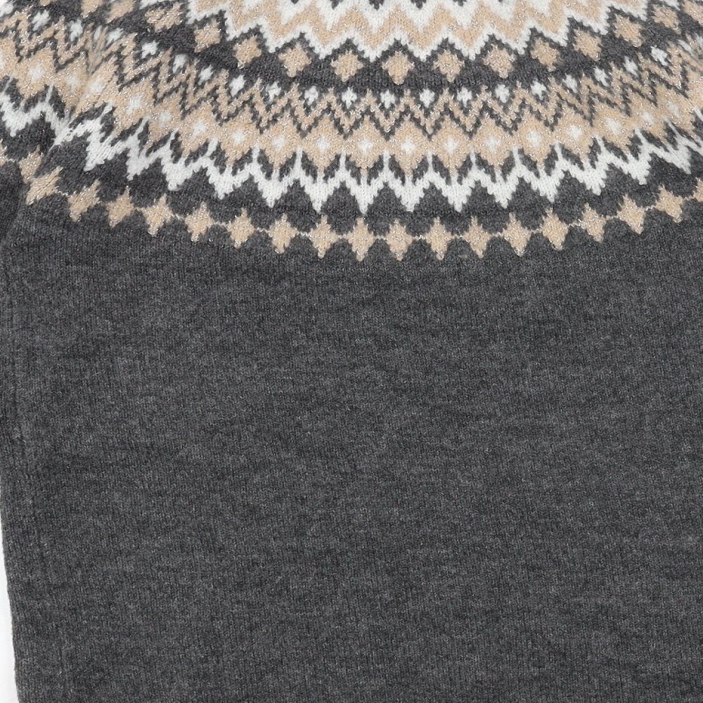 George Womens Grey High Neck Acrylic Pullover Jumper Size M