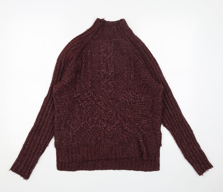 Gap Womens Red High Neck Acrylic Pullover Jumper Size M