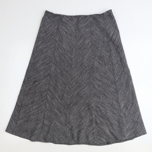 Marks and Spencer Womens Grey Polyester Swing Skirt Size 12