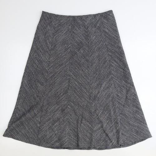 Marks and Spencer Womens Grey Polyester Swing Skirt Size 12
