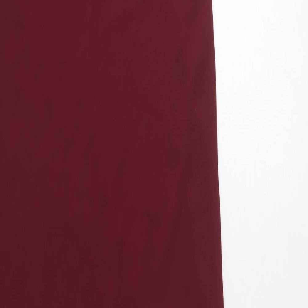 Howard's Way Womens Red Geometric Polyester Ball Gown Size S Round Neck Pullover