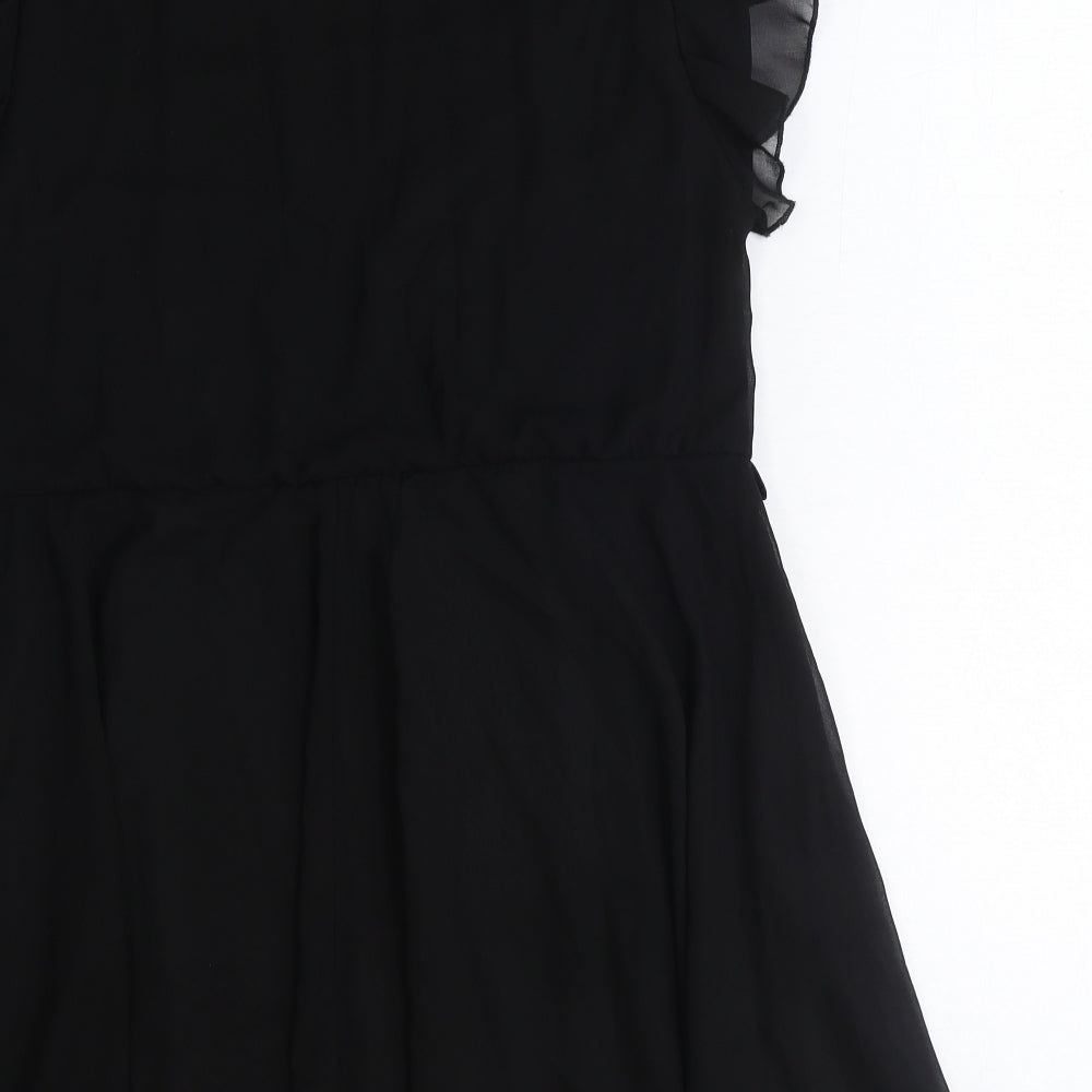Select Womens Black Polyester Fit & Flare Size 12 Boat Neck Pullover