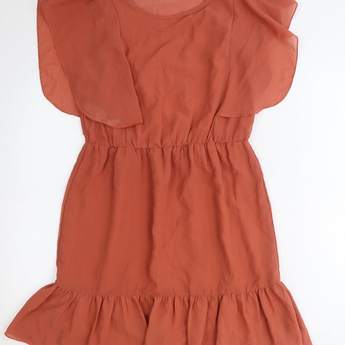 Primark Womens Brown Polyester Fit & Flare Size 10 Round Neck Pullover