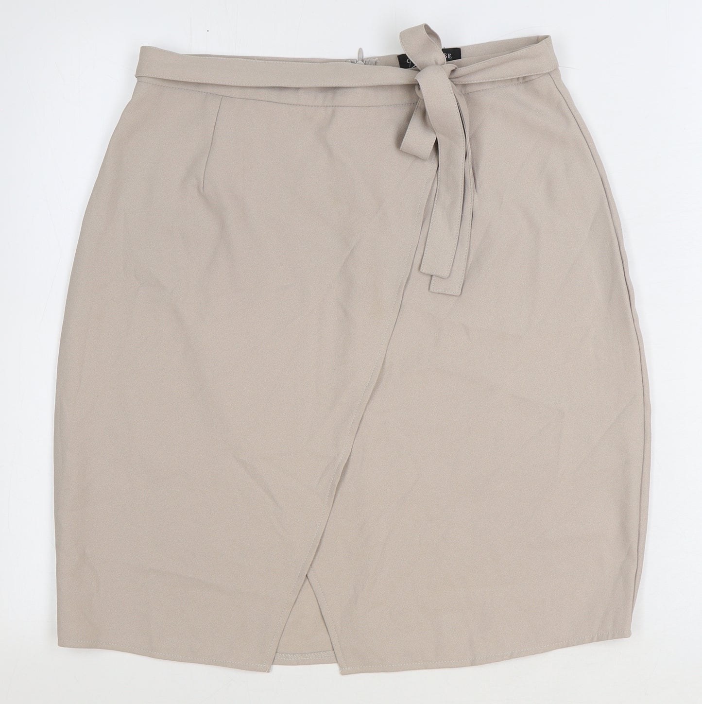 Cameo Rose Womens Beige Polyester Straight & Pencil Skirt Size 14 Zip