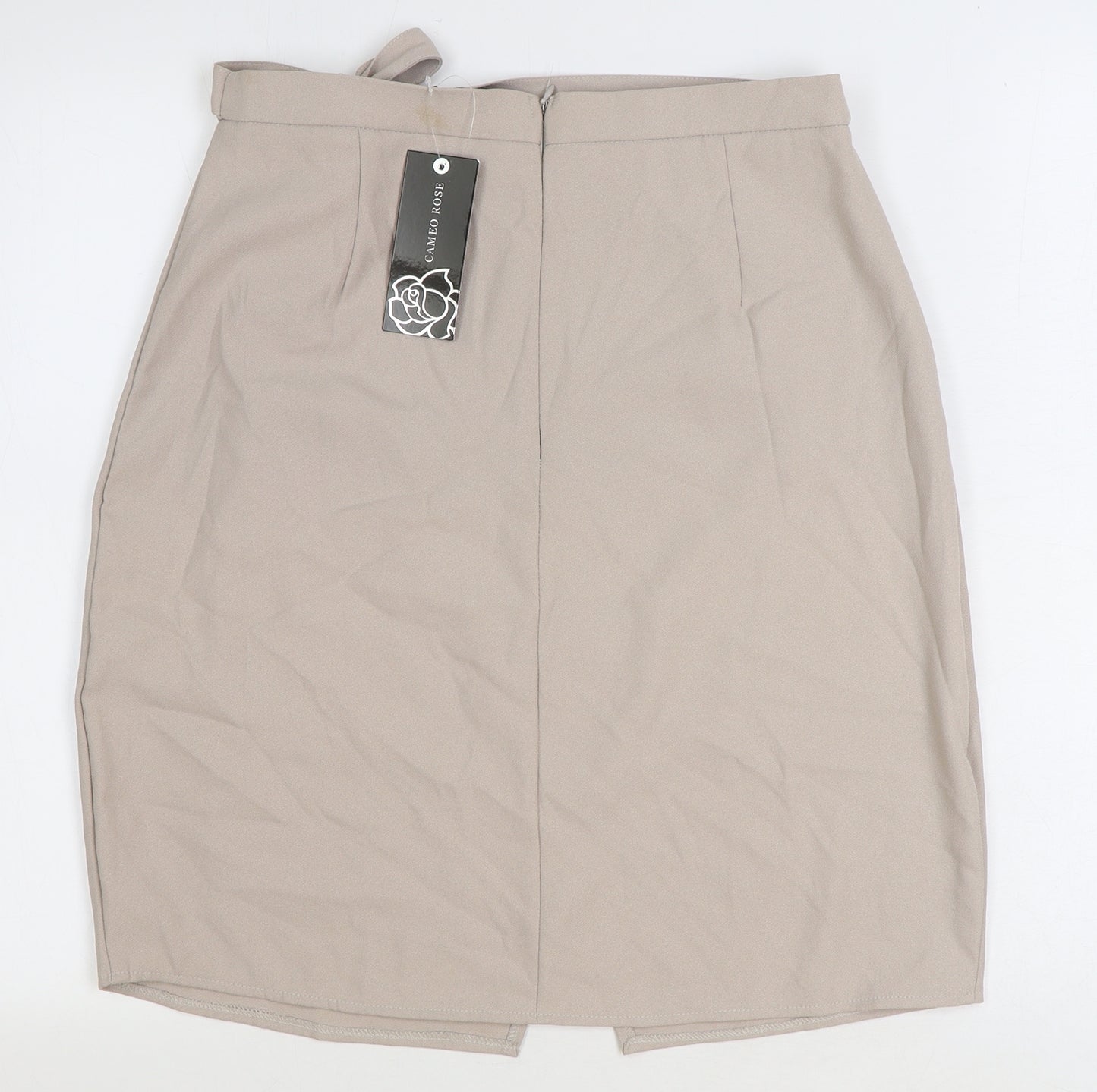 Cameo Rose Womens Beige Polyester Straight & Pencil Skirt Size 14 Zip
