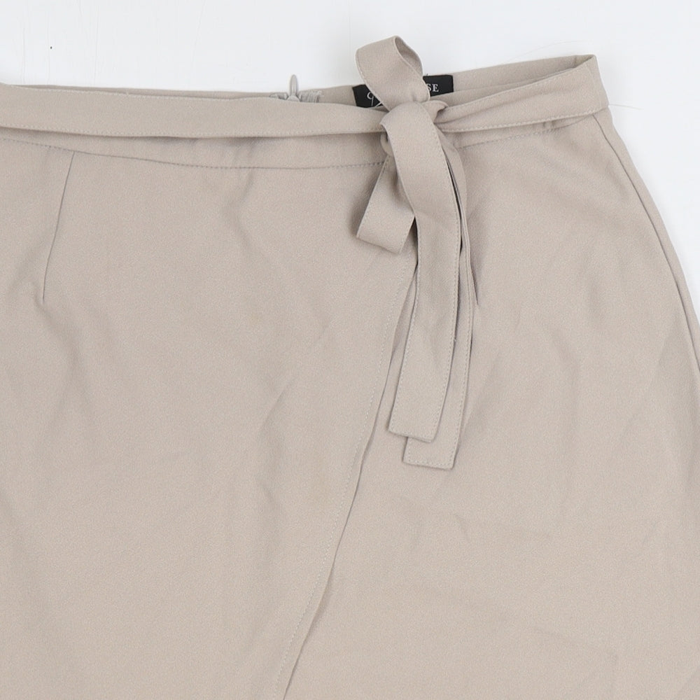 Cameo Rose Womens Beige Polyester Straight & Pencil Skirt Size 14 Zip