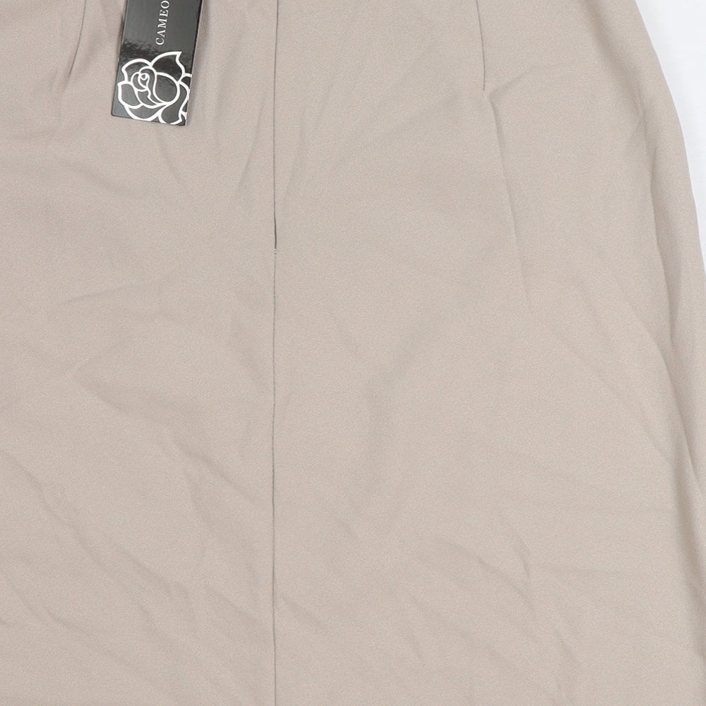 Cameo Rose Womens Beige Polyester Straight & Pencil Skirt Size 14 Zip