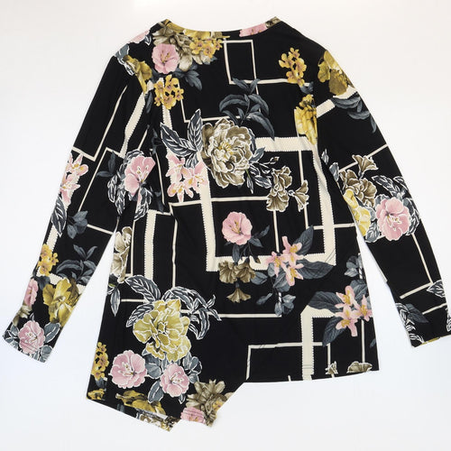Anna Rose Womens Multicoloured Floral Polyester Basic T-Shirt Size M Round Neck