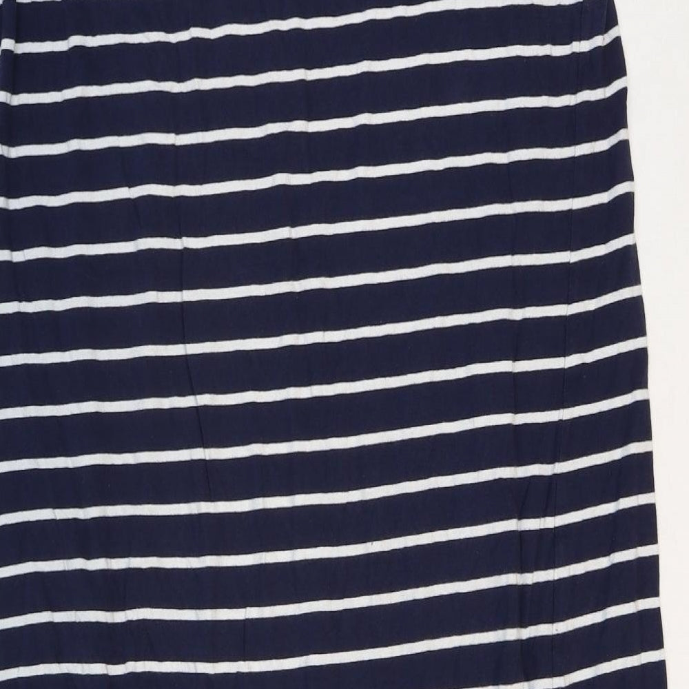Papaya Womens Blue Striped 100% Cotton T-Shirt Dress Size M Crew Neck Pullover
