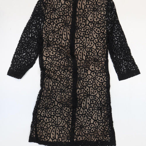 Mango Womens Black Cotton Shift Size 6 Boat Neck Zip