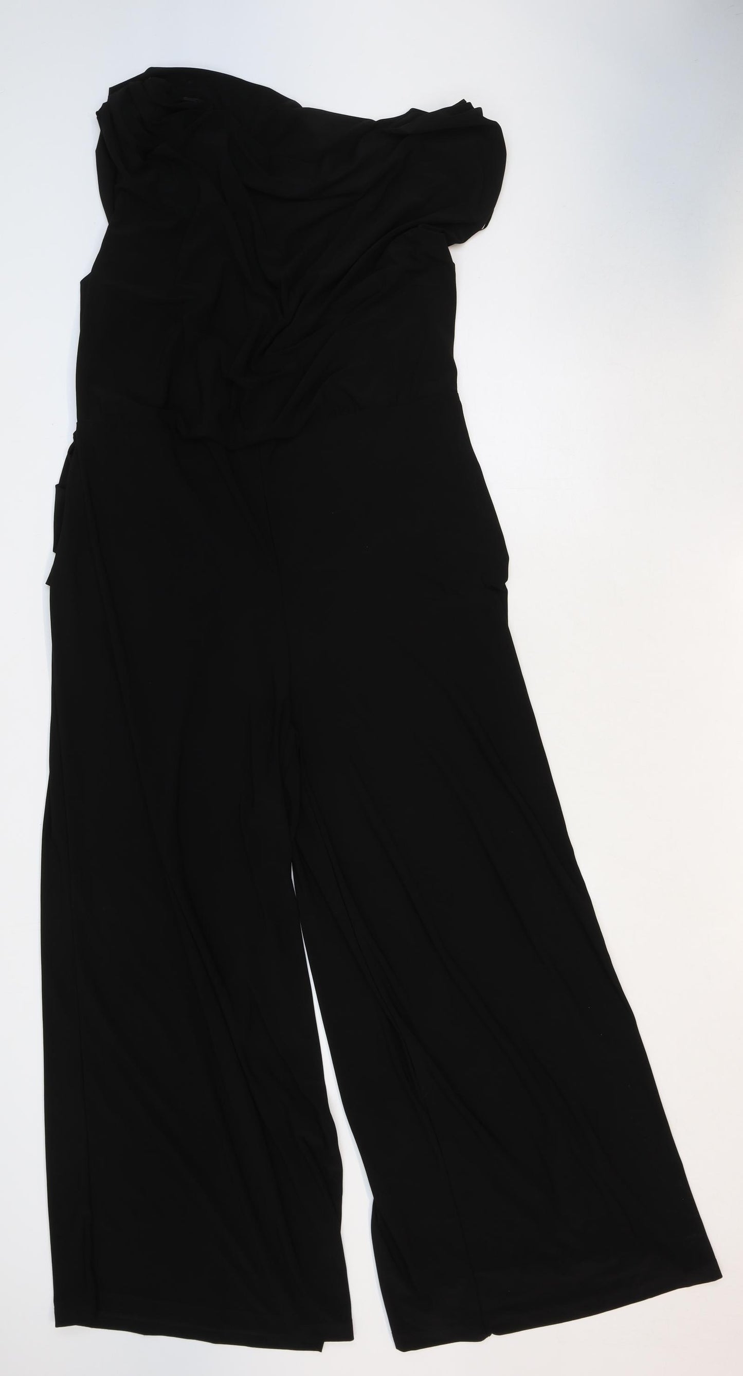 Roman Womens Black Polyester Jumpsuit One-Piece Size 18 Pullover