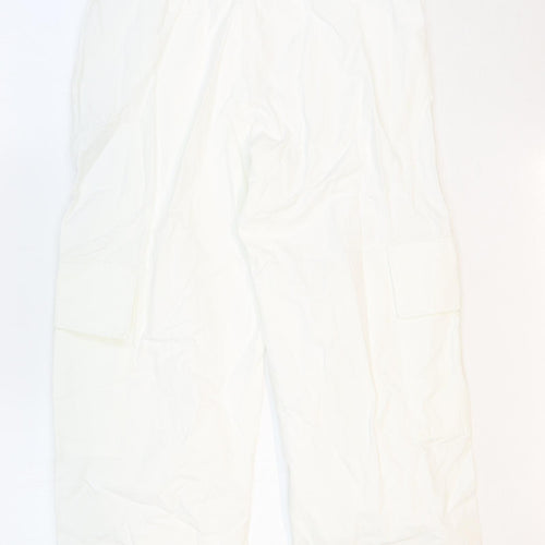 Zara Womens White Cotton Jumpsuit One-Piece Size S Zip