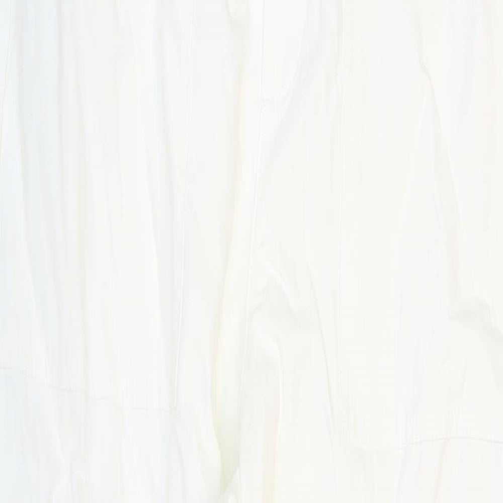 Zara Womens White Cotton Jumpsuit One-Piece Size S Zip