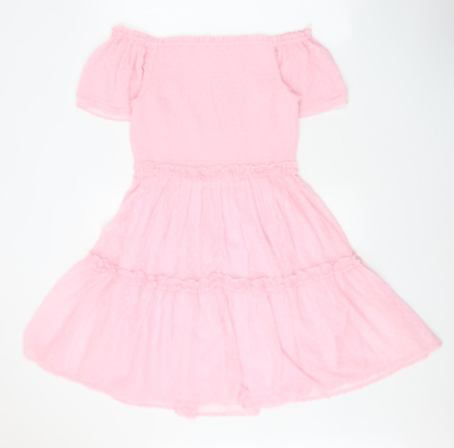 Marks and Spencer Girls Pink Polyester A-Line Size 15-16 Years Off the Shoulder Pullover