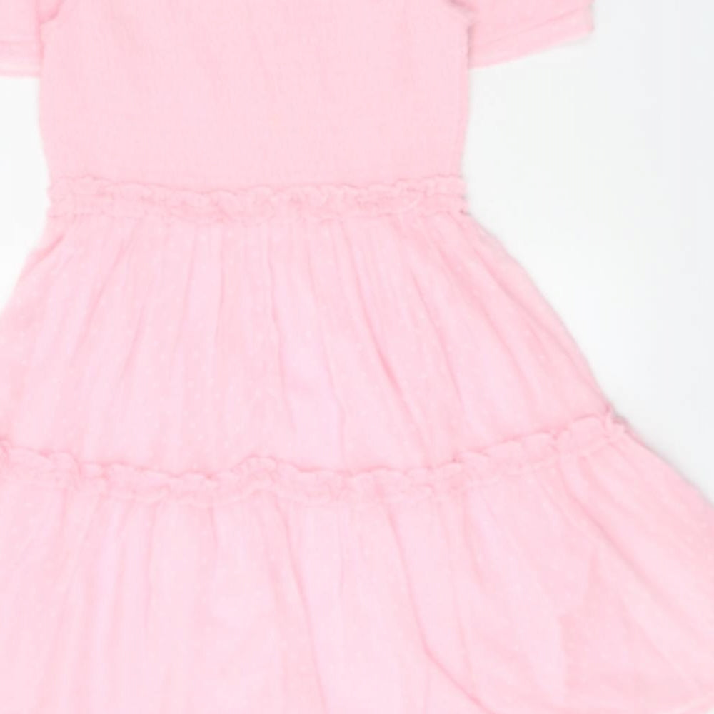 Marks and Spencer Girls Pink Polyester A-Line Size 15-16 Years Off the Shoulder Pullover
