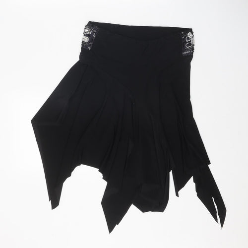 Lipsy Womens Black Polyester Skater Skirt Size S