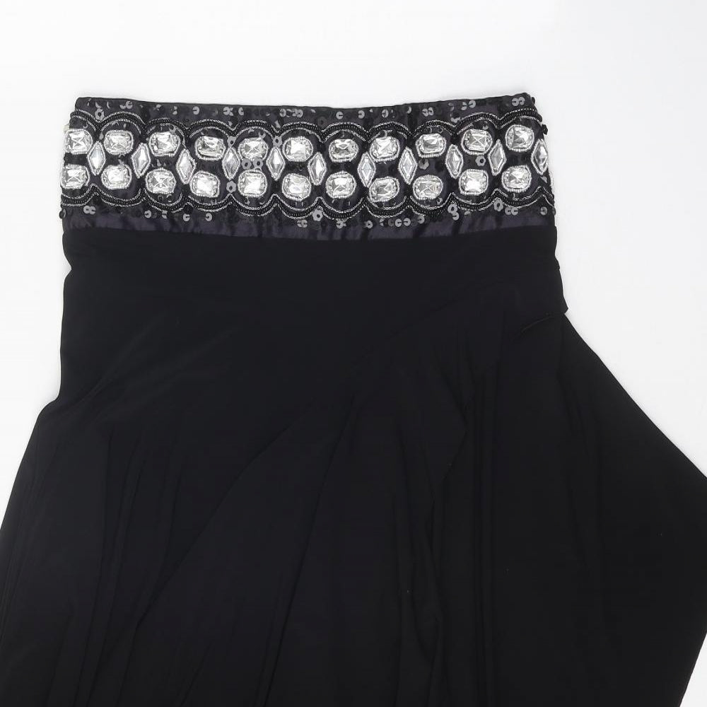 Lipsy Womens Black Polyester Skater Skirt Size S