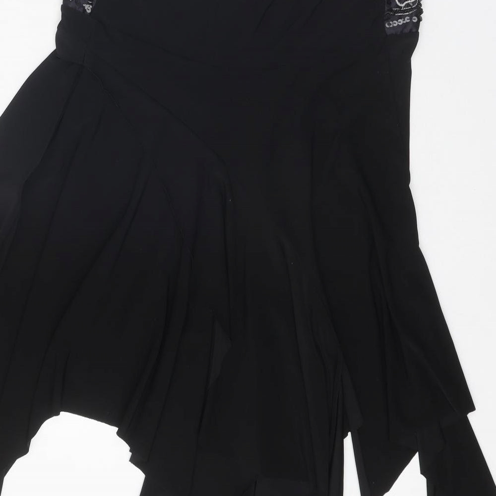 Lipsy Womens Black Polyester Skater Skirt Size S